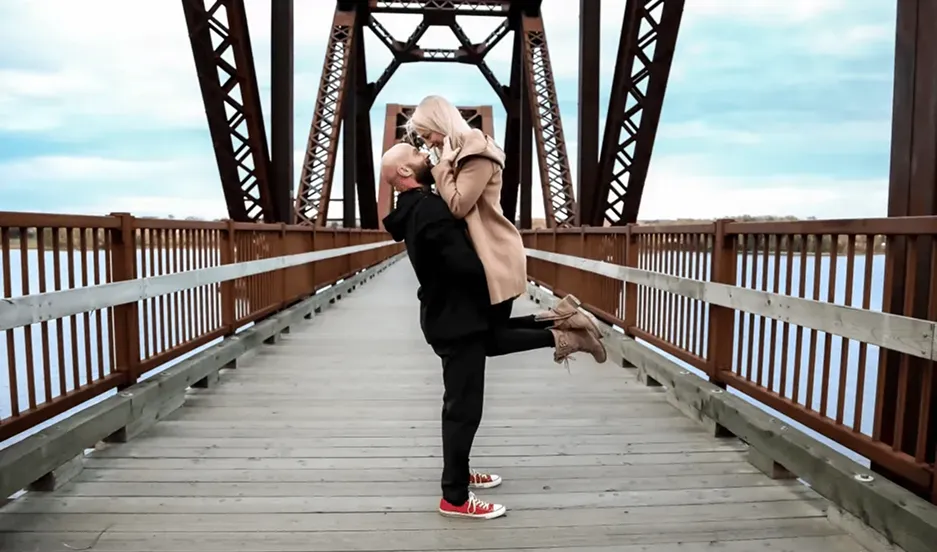 Couple on bridge